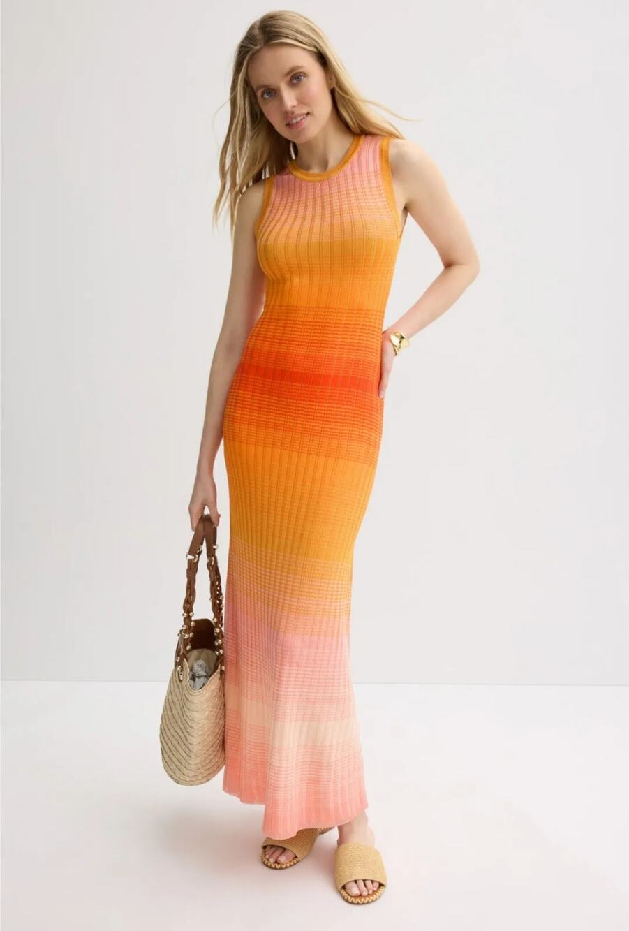 Maje Tie -Dye Knit Maxi Dress Women Size 8